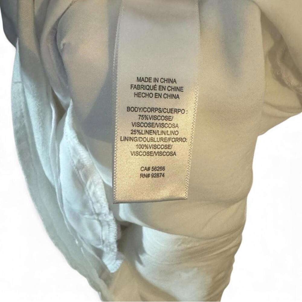 Splendid Celine Tiered Mini dress Linen Sleeveless Ramie Sheath NWT White Sz M - Picture 9 of 9